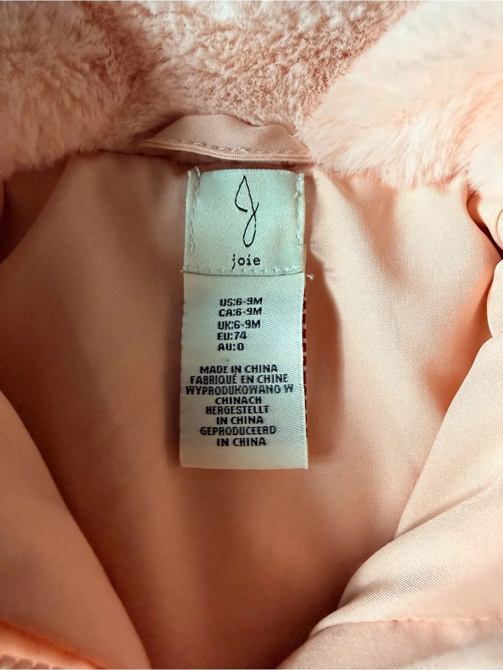 Joie Plush Faux-Fur Puffer Jacket in Blush Pink
